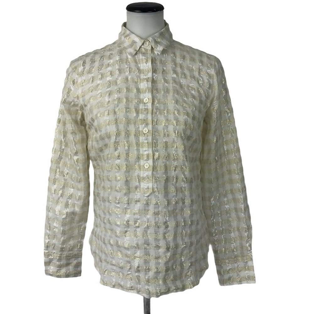 J.Crew Metallic Voile Popover Shirt #89